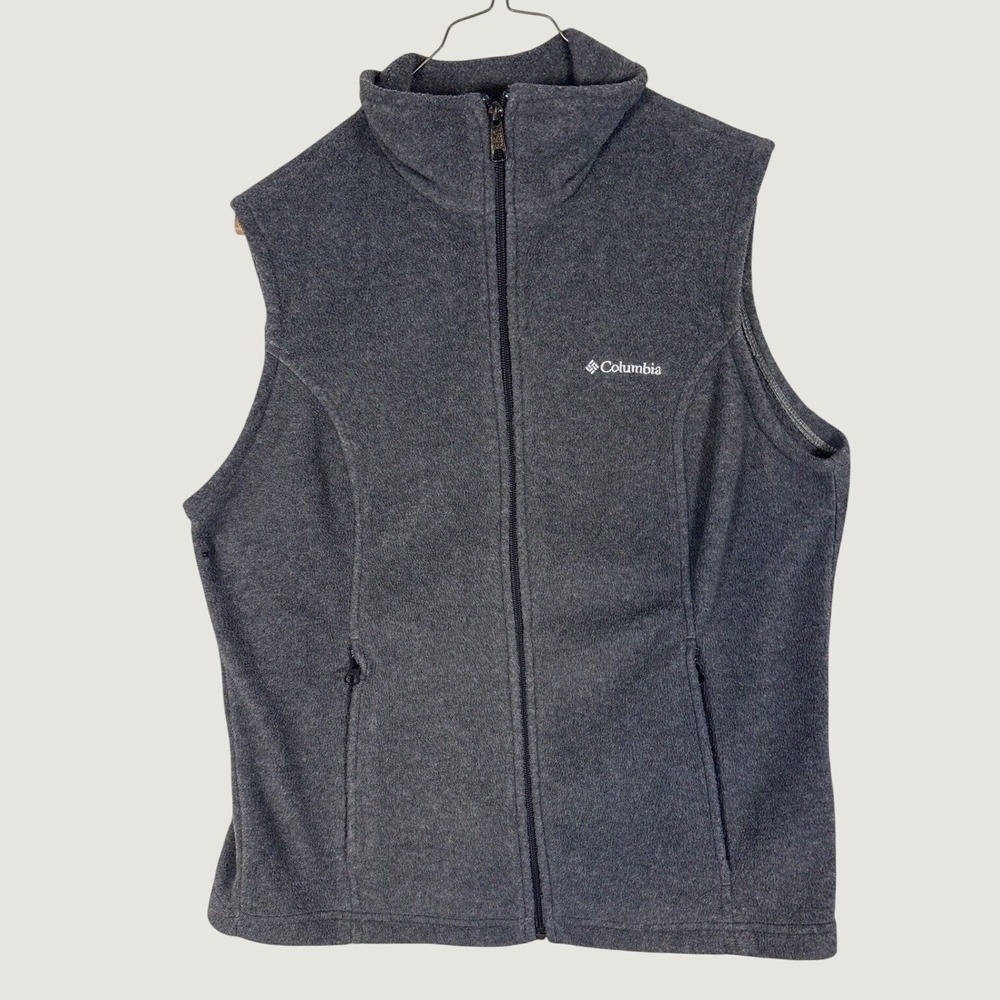 Columbia Benton Springs Fleece Vest Womens Medium Gray Full Zip  Jacket